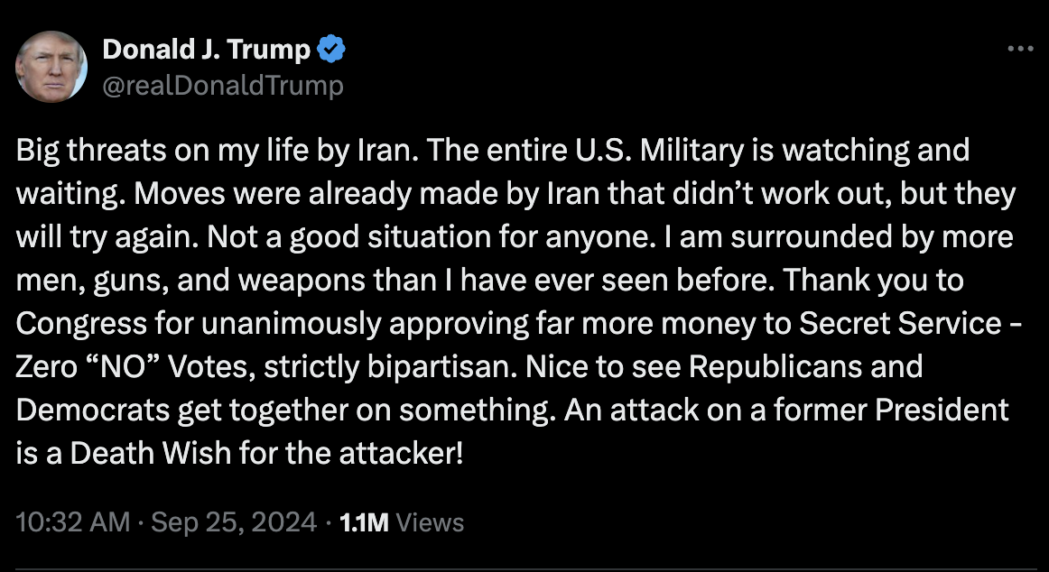 Trump Alleges '''Big Threats on My Life''' by Iran—Is the Former President in Danger?